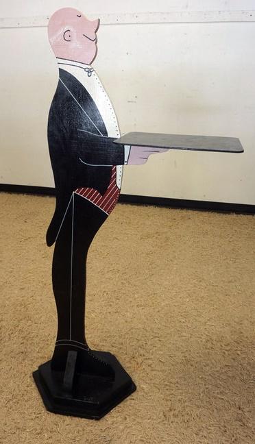 FIGURAL WOOD CUT OUT OF BUTLER TRAY TABLE (1 of 1)