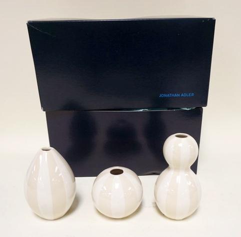 LOT OF 3 JONATHAN ALDER POTTERY VASES: LOT OF 3 JONATHAN ALDER POTTERY VASES, TALLEST IS APPROXIMATELY 5 1/4 IN