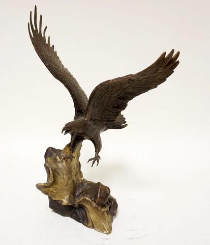 SOLID BRONZE CASTING OF EAGLE (1 of 3)