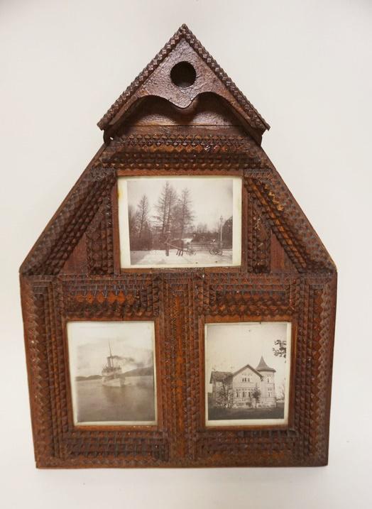 ANTIQUE TRAMP ART FRAME (1 of 2)