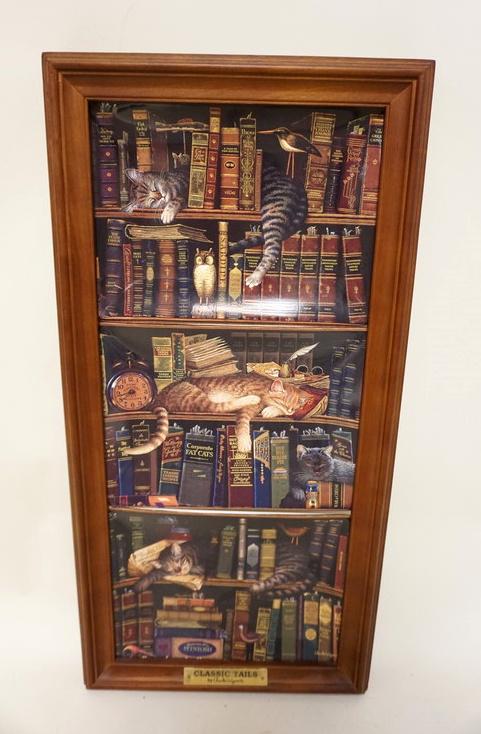 3 FRAMED POTTERY CAT TRAYS (1 of 2)