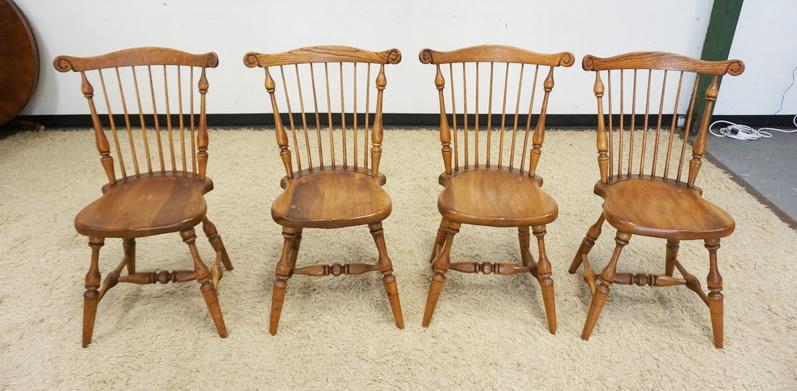 4 DUCKLOE BROS. BENCH MADE WINDSOR CHAIRS (1 of 4)