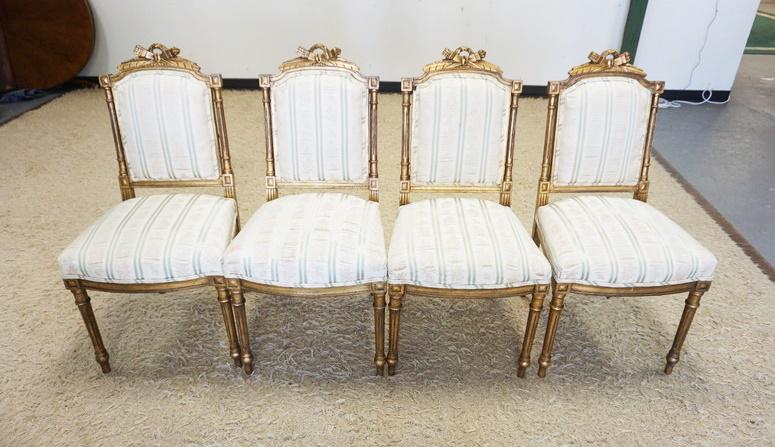 LOT OF 4 UPHOLSTERED SIDE CHAIRS (1 of 2)