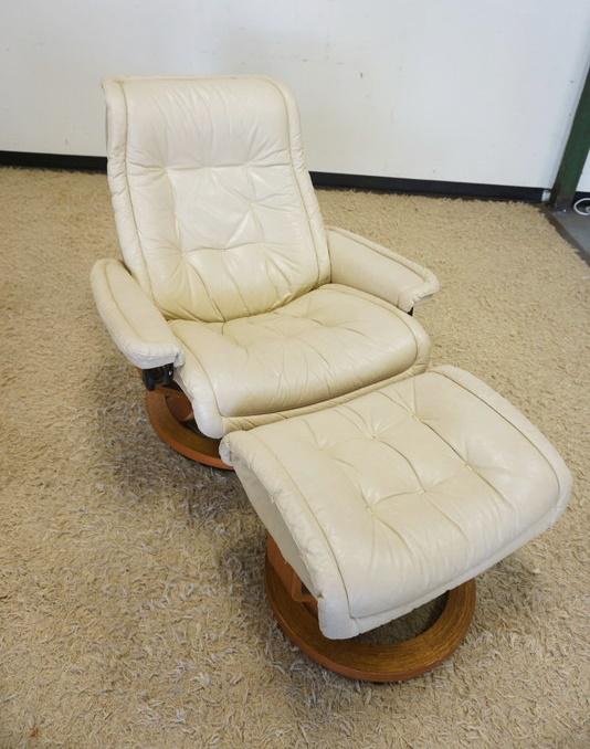 MODERN EKORNELL LEATHER CHAIR & STOOL (1 of 3)