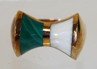14K GOLD RING W/ MALACHITE (1 of 4)