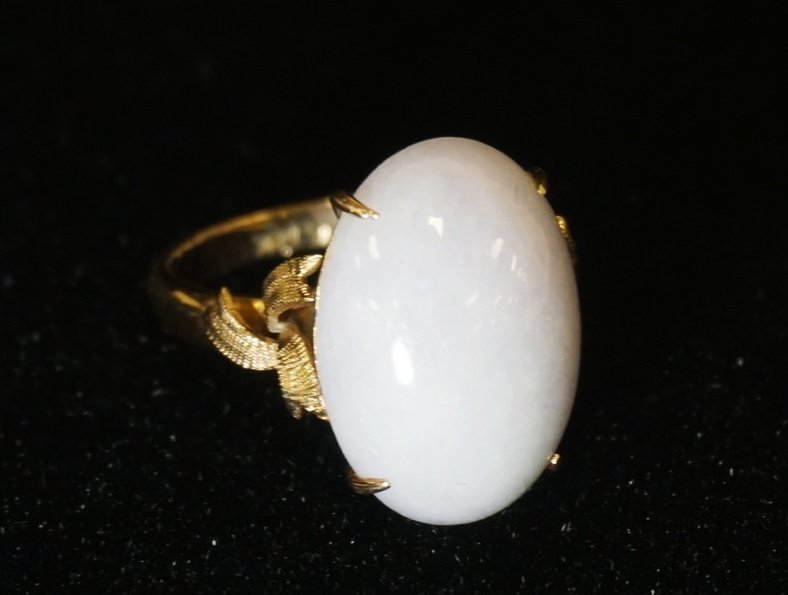 14K GOLD RING W/ LAVENDER JADE (1 of 4)