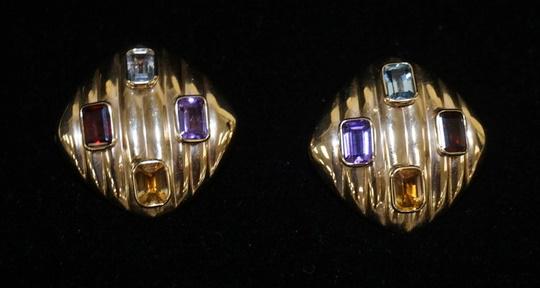 14K GOLD EARRINGS W/ GEMSTONES (1 of 3)
