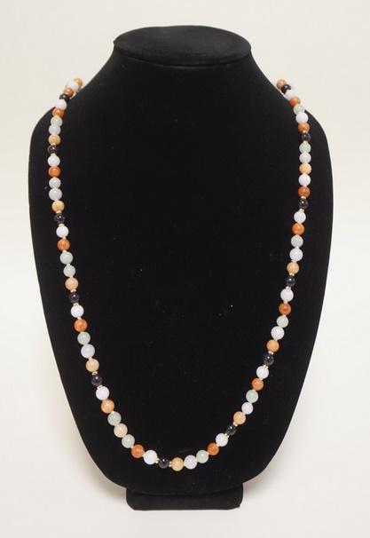 MULTI COLORED JADE NECKLACE W/ 14K (1 of 4)