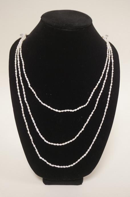 THREE PEARL SINGLE STRAND NECKLACES (1 of 2)