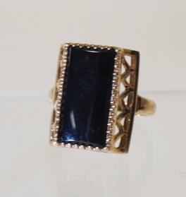 14K GOLD RING W/ BLACK ONYX (1 of 4)