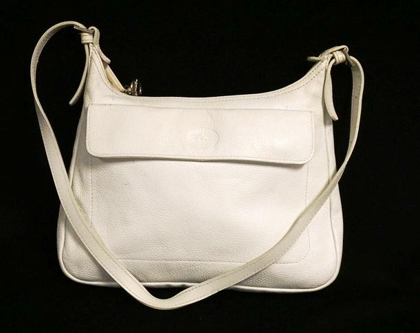 LONGCHAMP WHITE LEATHER BAG (1 of 6)