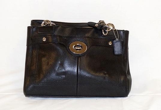 COACH BLACK LEATHER SATCHEL (1 of 6)