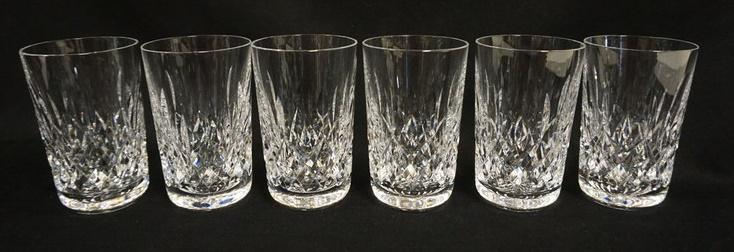 WATERFORD LISMORE TUMBLERS: WATERFORD LISMORE 6 TUMBLERS, APPROXIMATELY 4 3/4 IN H