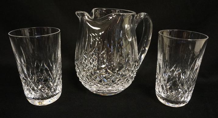WATERFORD CRYSTAL PITCHER AND 2 5 IN TUMBLERS (1 of 2)