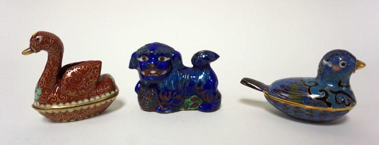 3 PC LOT OF CLOISONNE MINIATURES (1 of 2)