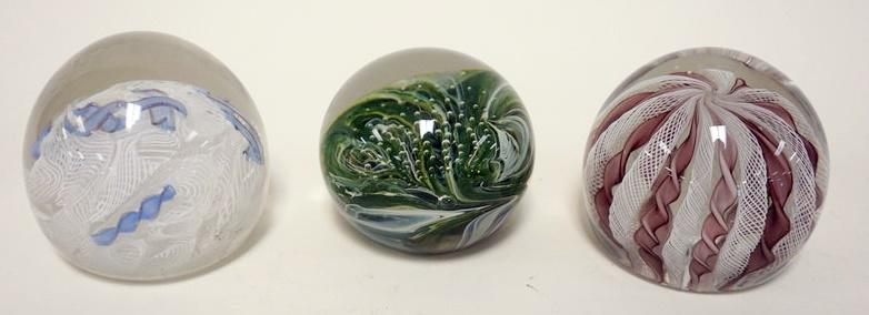 3 ART GLASS PAPERWEIGHTS (1 of 2)