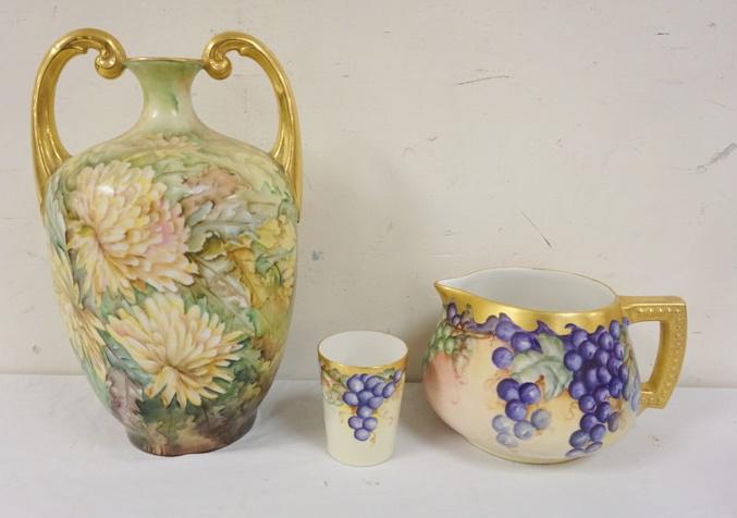LIMOGES VASE AND PITCHER WITH CUP (1 of 7)