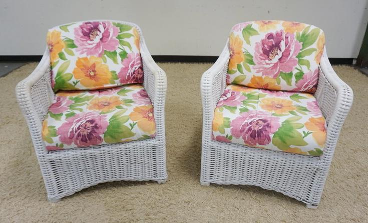 PAIR OF WOVEN ARM CHAIRS (1 of 2)