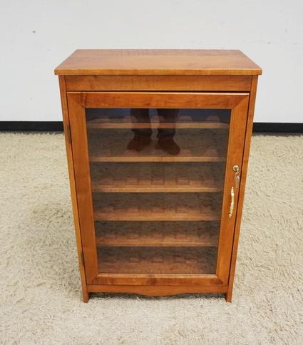 WINE CABINET: WINE CABINET WITH LOCKING GLASS DOOR, APPROXIMATELY 24 IN X 14 IN X 37 IN H
