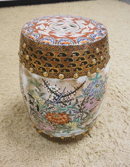 ASIAN POTTERY GARDEN SEAT (1 of 4)