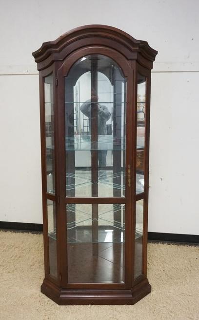 MIRROR BACK CRYSTAL CORNER CABINET (1 of 2)