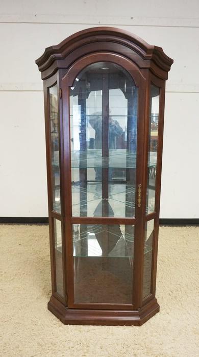 MIRROR BACK CRYSTAL CORNER CABINET (1 of 3)