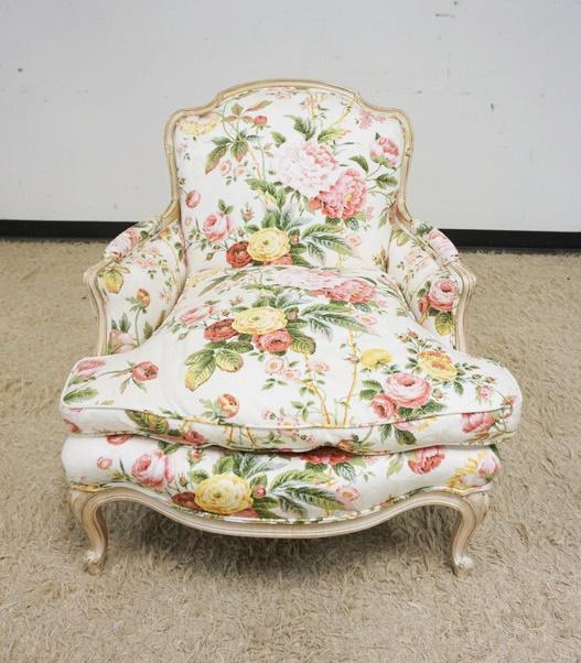 FLORAL UPHOLSTERED ARMCHAIR: FLORAL UPHOLSTERED ARMCHAIR