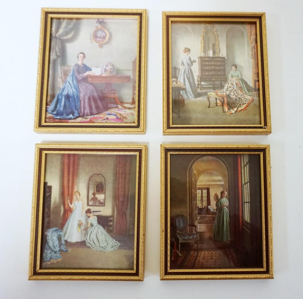 LOT OF 4 FRAMED MINIATURE PRINTS (1 of 1)