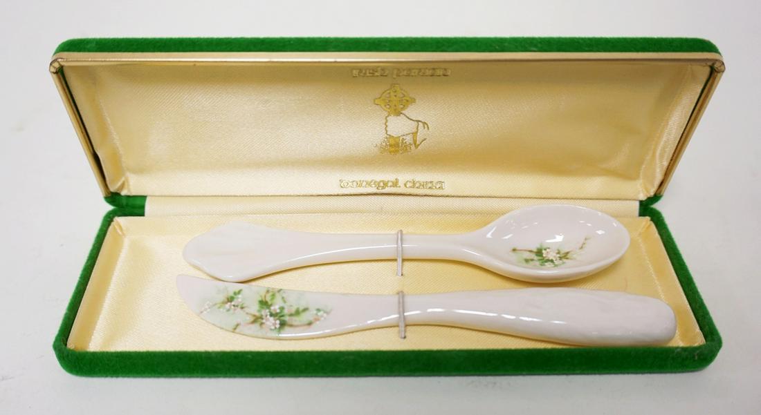 DONEGAL IRISH PARIAN CHINA SPOON & KNIFE (1 of 2)