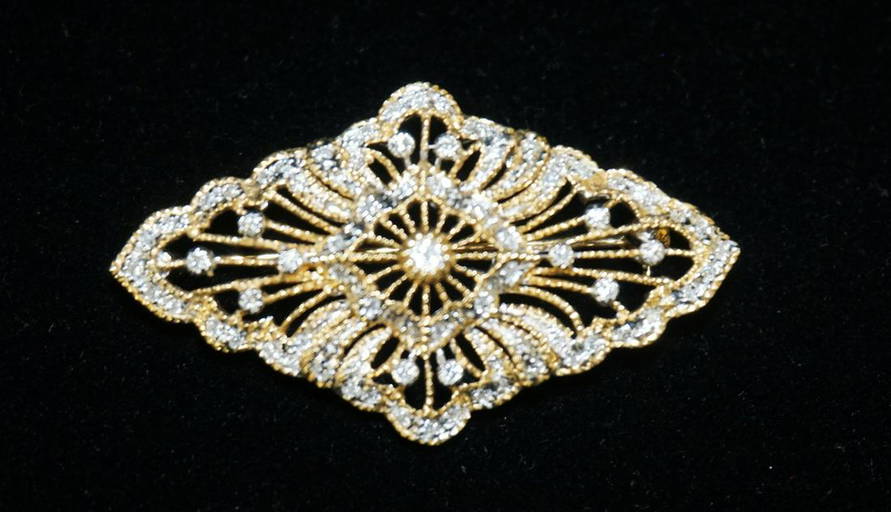 14K GOLD & DIAMOND BROOCH PIN (1166) on Dec 30, 2022 Dennis Auction Service, Inc. in NJ