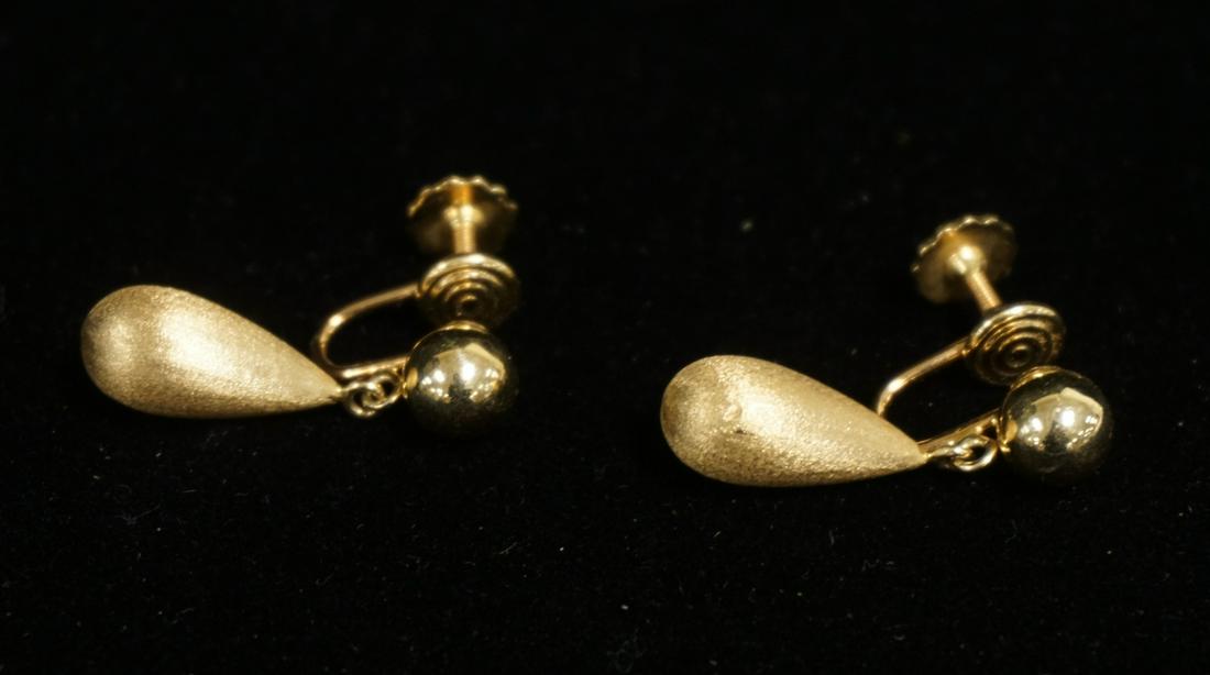 PAIR OF 14KT YELLOW GOLD DANGLE EARRINGS (1 of 2)