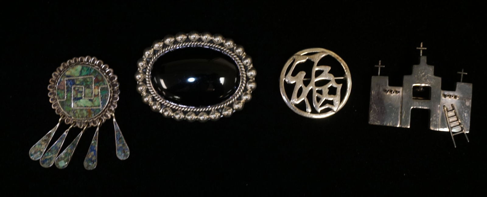 4 STERLING SILVER BROOCHES/PINS (1 of 2)