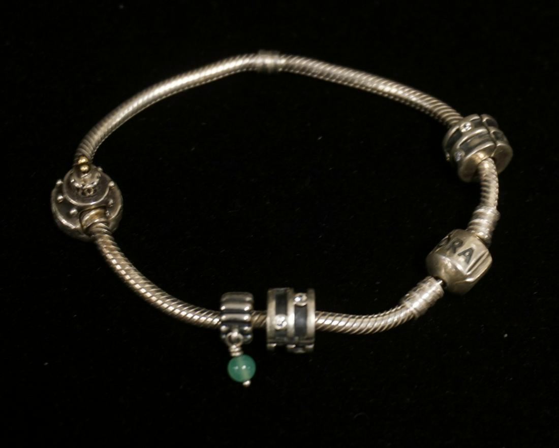 PANDORA STERLING SILVER BRACELET: PANDORA STERLING SILVER BRACELET, 0.833 OZT