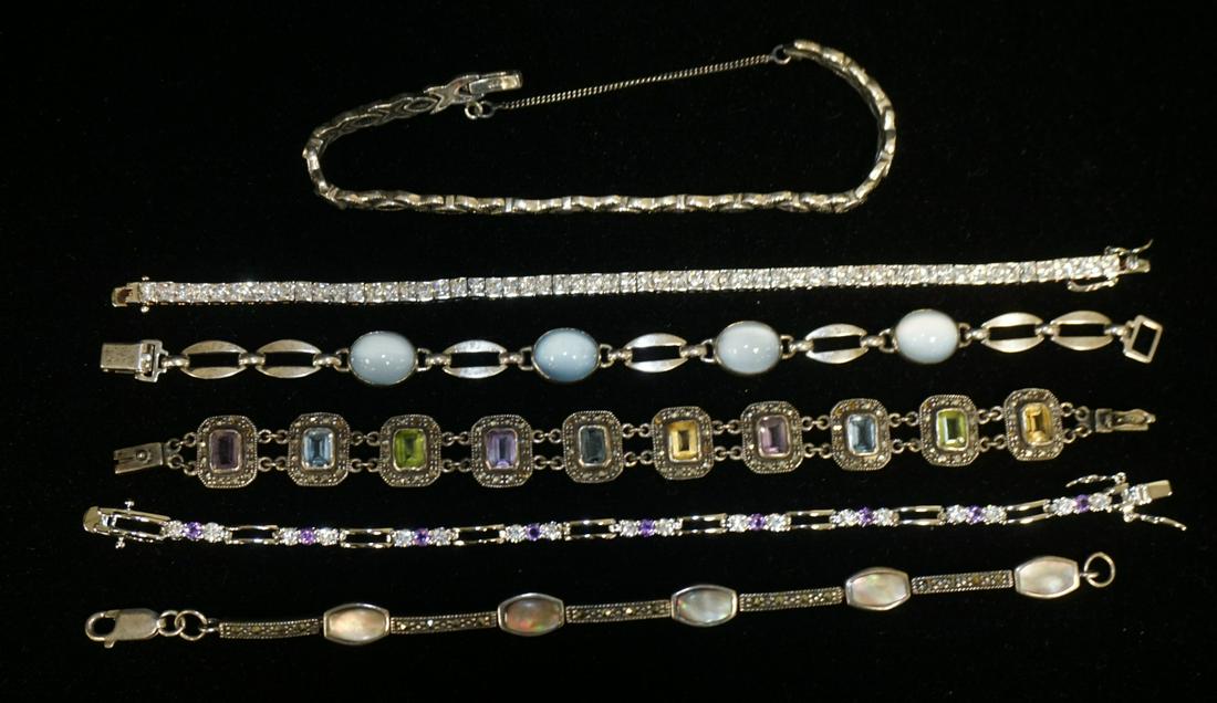 6 STERLING SILVER BRACELETS (1 of 3)