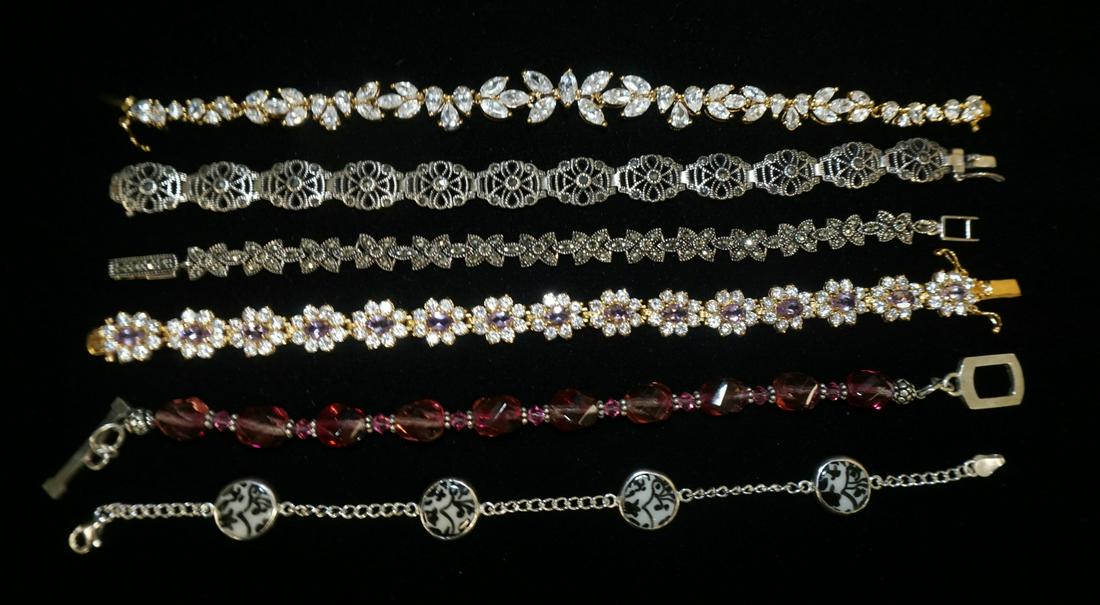 LOT OF 6 STERLING BRACELETS (1 of 2)