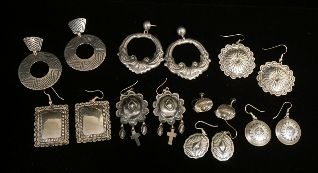 8 PAIRS OF STERLING SILVER EARRINGS (1 of 3)