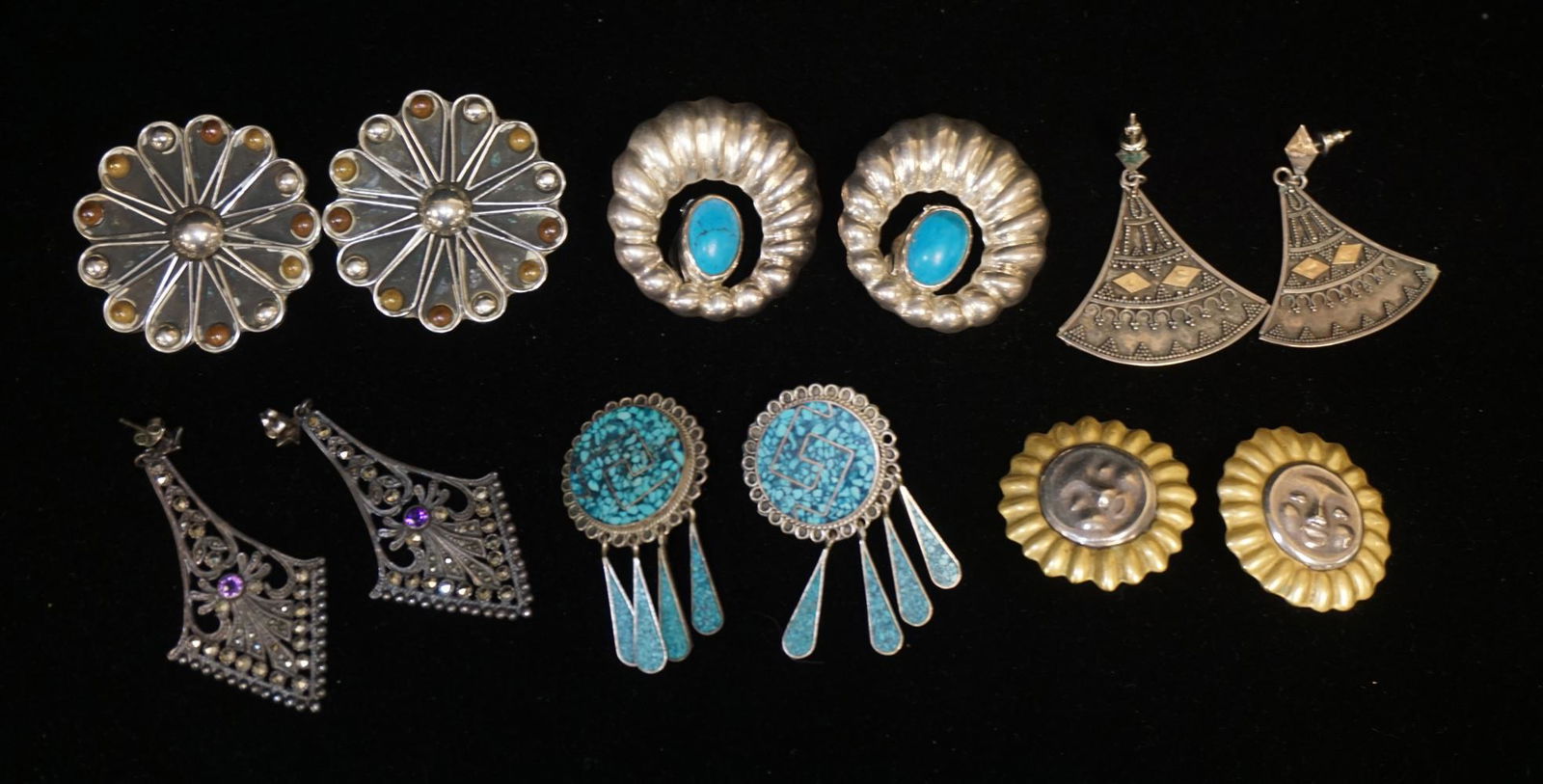 6 PAIRS OF STERLING SILVER EARRINGS (1 of 4)