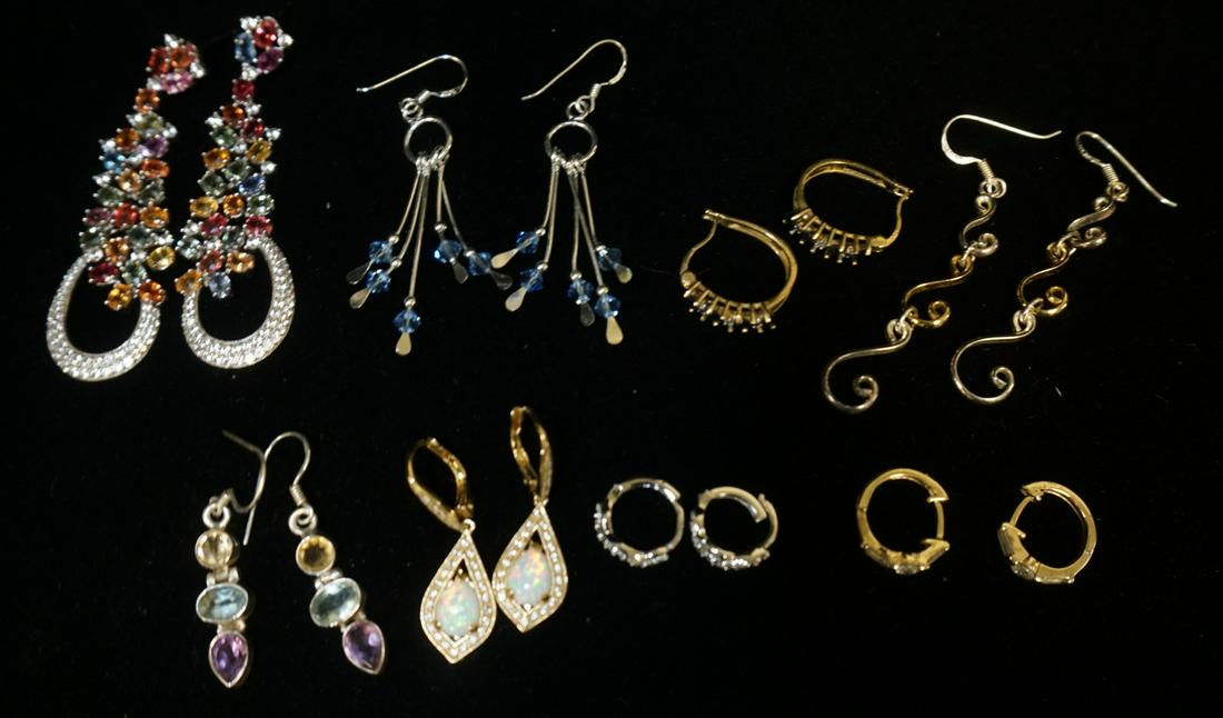 8 PAIRS OF STERLING SILVER EARRINGS (1 of 3)
