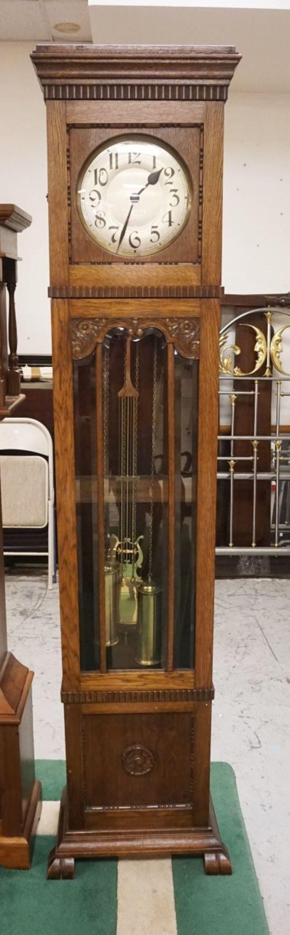 CONTINENTAL OAK GRANDFATHERS CLOCK (1 of 3)