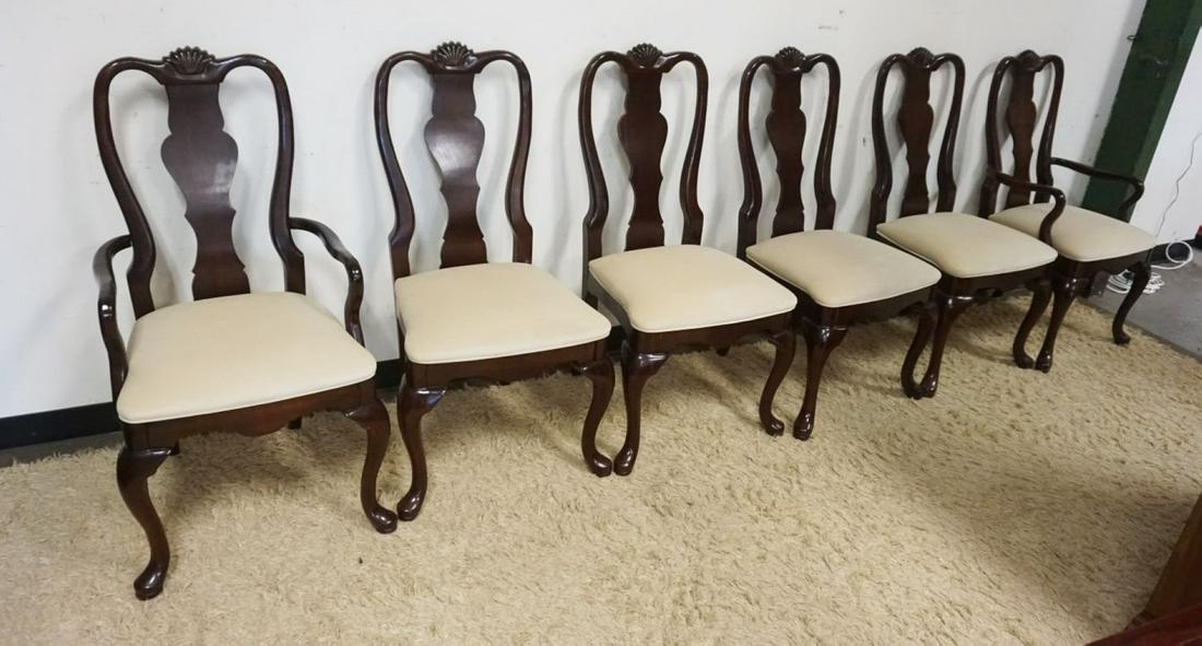 SET OF 6 QUEEN ANNE STYLE DINING CHAIRS (1 of 2)