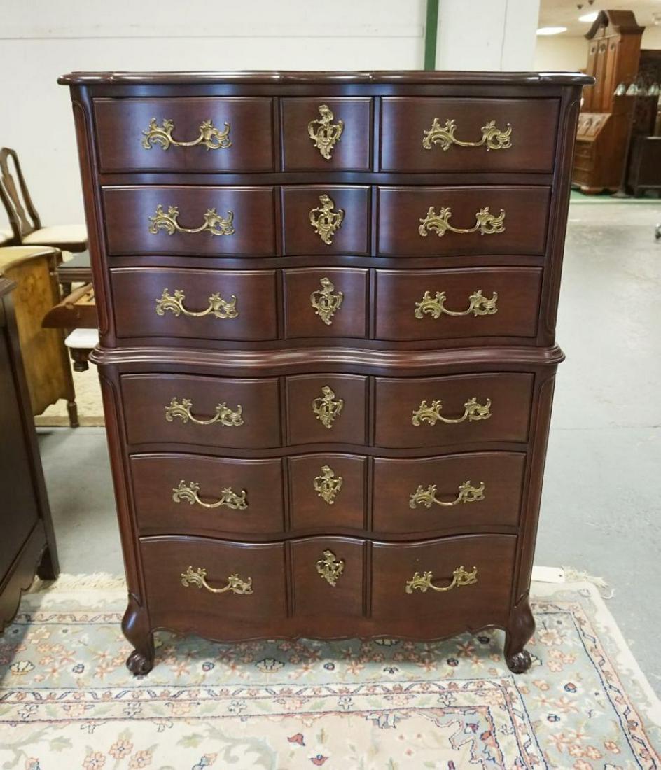 BLACK CHERRY FRENCH PROVINCIAL HIGH CHEST (1 of 2)