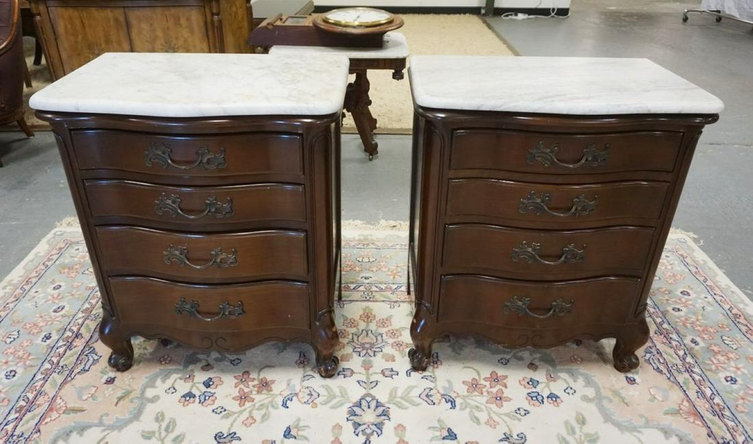 PAIR OF BLACK CHERRY FRENCH PROVINCIAL STANDS (1 of 3)