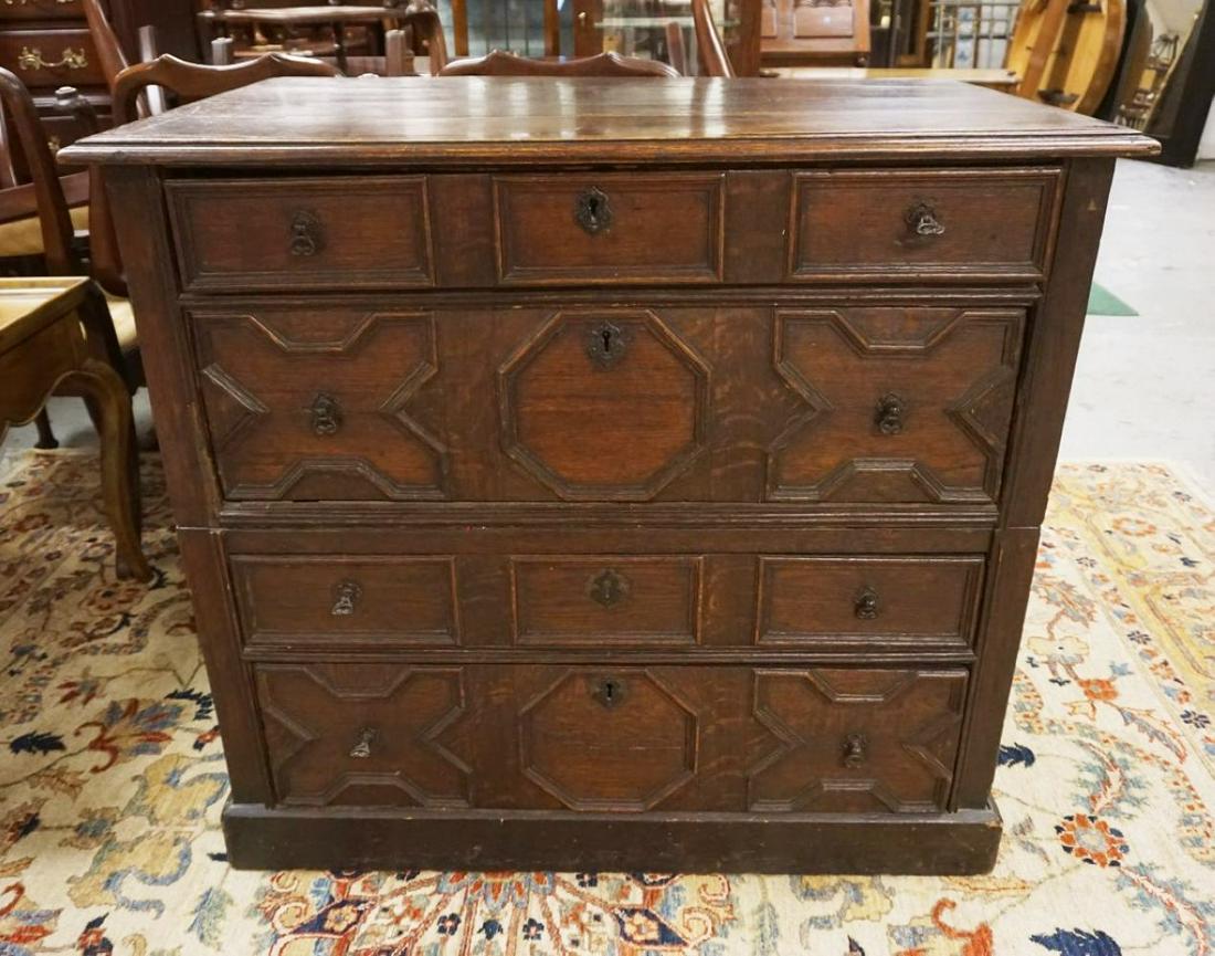 ANTIQUE OAK 2 PART CHEST (1 of 4)
