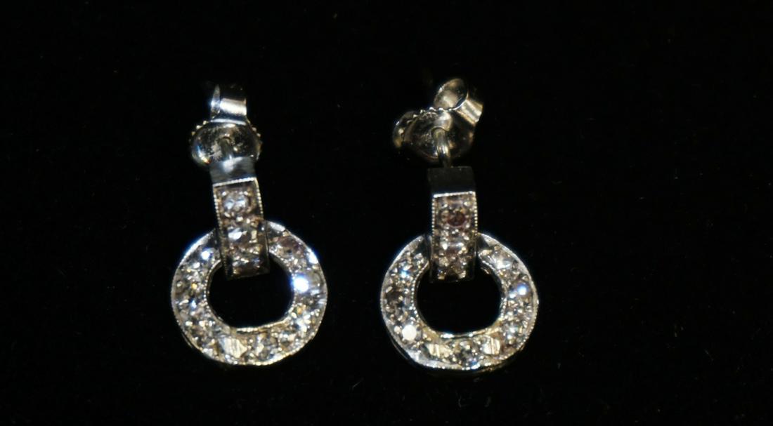 14K WHITE GOLD & DIAMONDS EARRINGS (1 of 2)