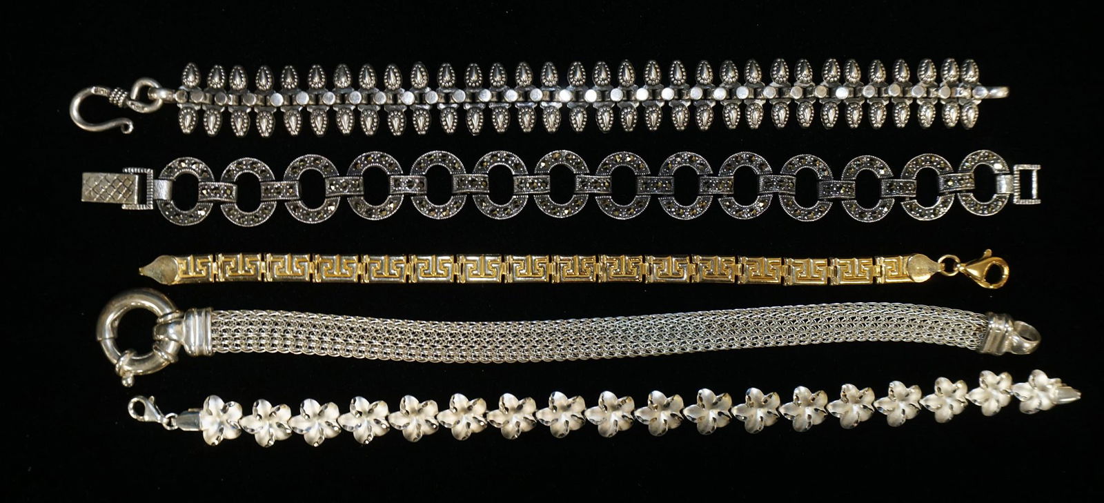 5 STERLING SILVER BRACELETS (1 of 3)