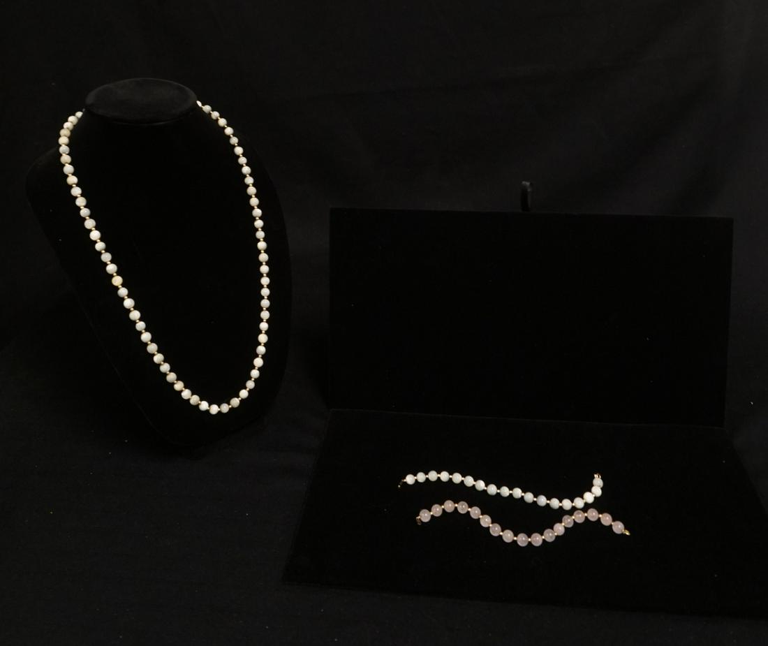 14K BEADED NECKLACE & 2 BRACELETS (1 of 3)