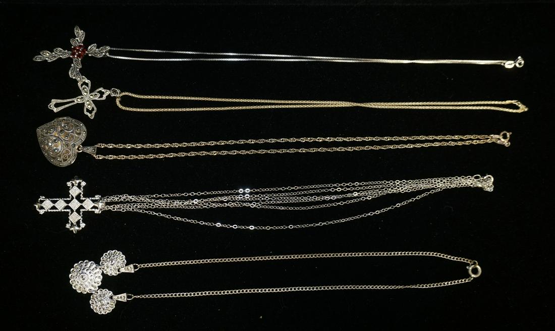 5 STERLING SILVER NECKLACES (1 of 2)