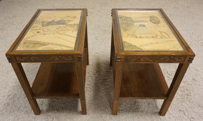 PR OF HAND CARVED EUROPEAN STANDS (1 of 4)