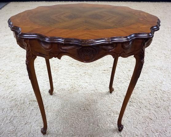 CARVED WALNUT LAMP TABLE (1 of 2)