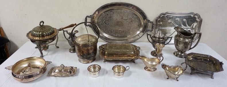 GROUP OF ASSORTED SILVER PLATE ITEMS (1 of 4)